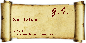 Gam Izidor névjegykártya